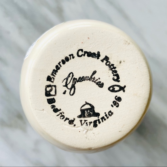 Greenbrier•NWT•Emerson Creek Pottery•Handmade/Hand-Painted•4”Forget-Me-Nots Vase - Picture 10 of 12